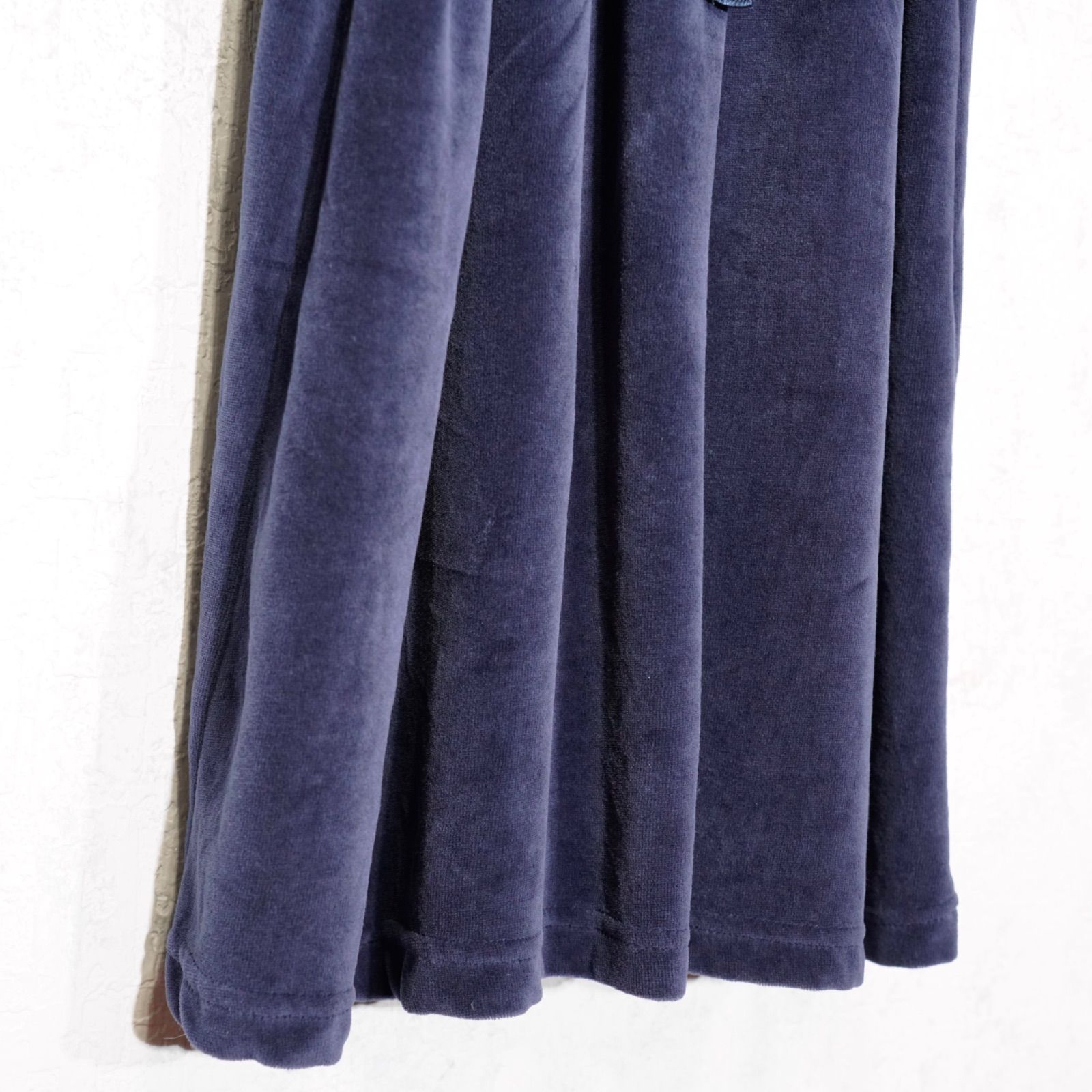 PIECE アメリカ古着バックリボンプリーツデザインベロアワンピース