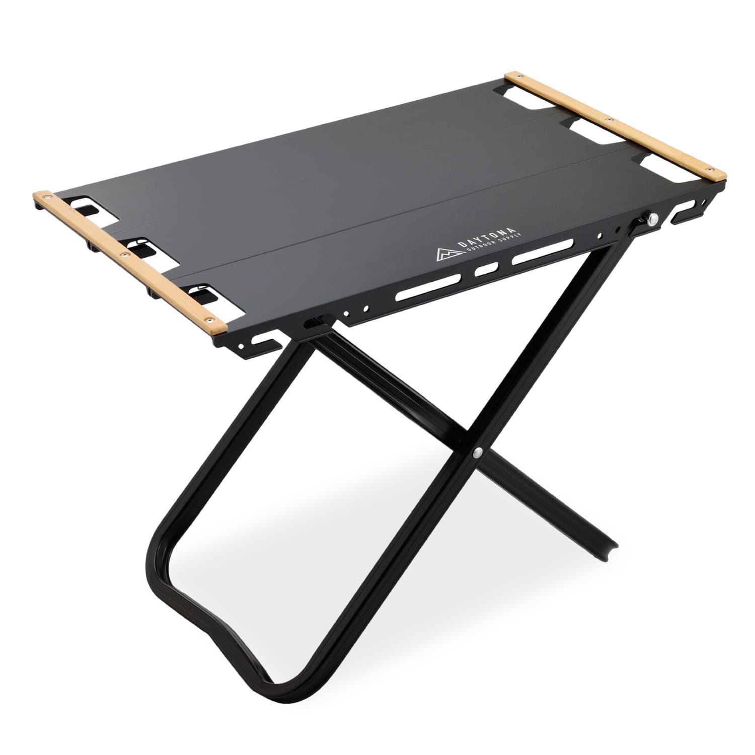 Free 29776 ブラック フラットアルミテーブル520 Size ソロでもグループでも 連結 テーブル キャンプ バイク用 デイトナ Daytona