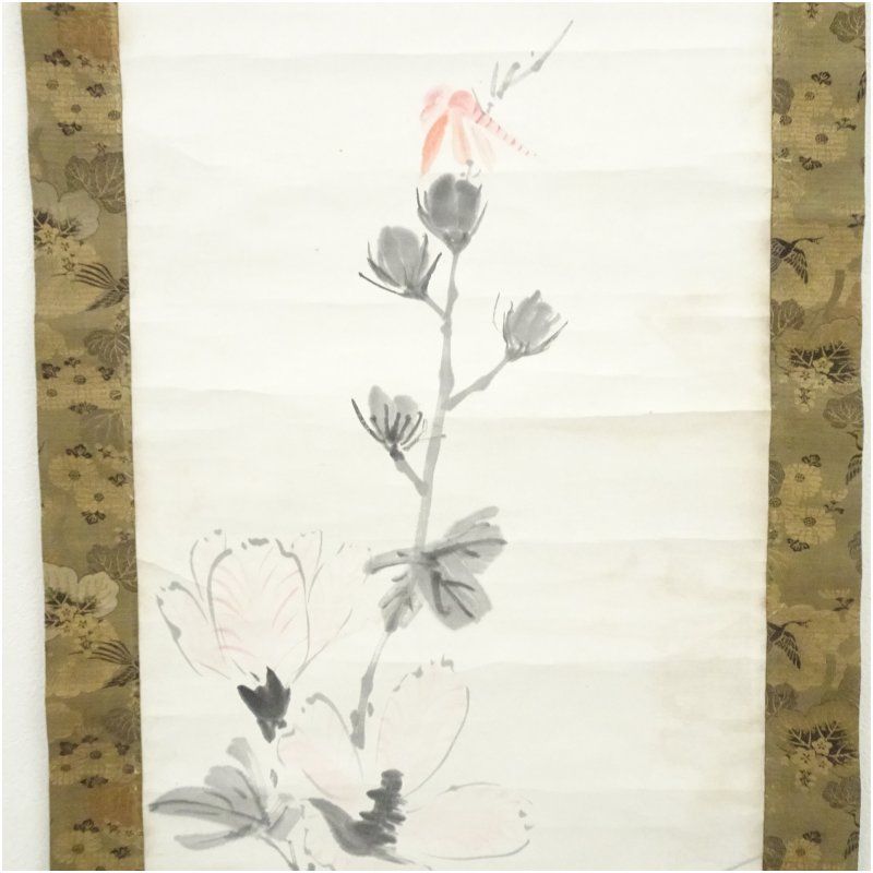 肉筆掛け軸水墨画　花鳥画　細筆画「双鳥図」美術品　絵画　和室　茶室　床の間 Amazon.co.jp: 本表装肉筆掛け軸花鳥画 細筆画「双鳥図」美術品