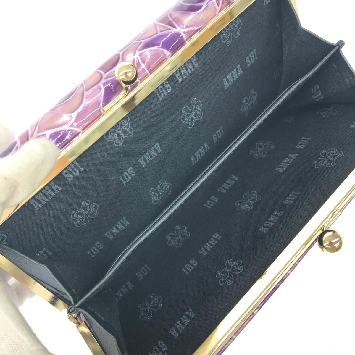 新品 ANNA SUI マジカルローズ 二つ折り財布 パープル 紫色 薔薇