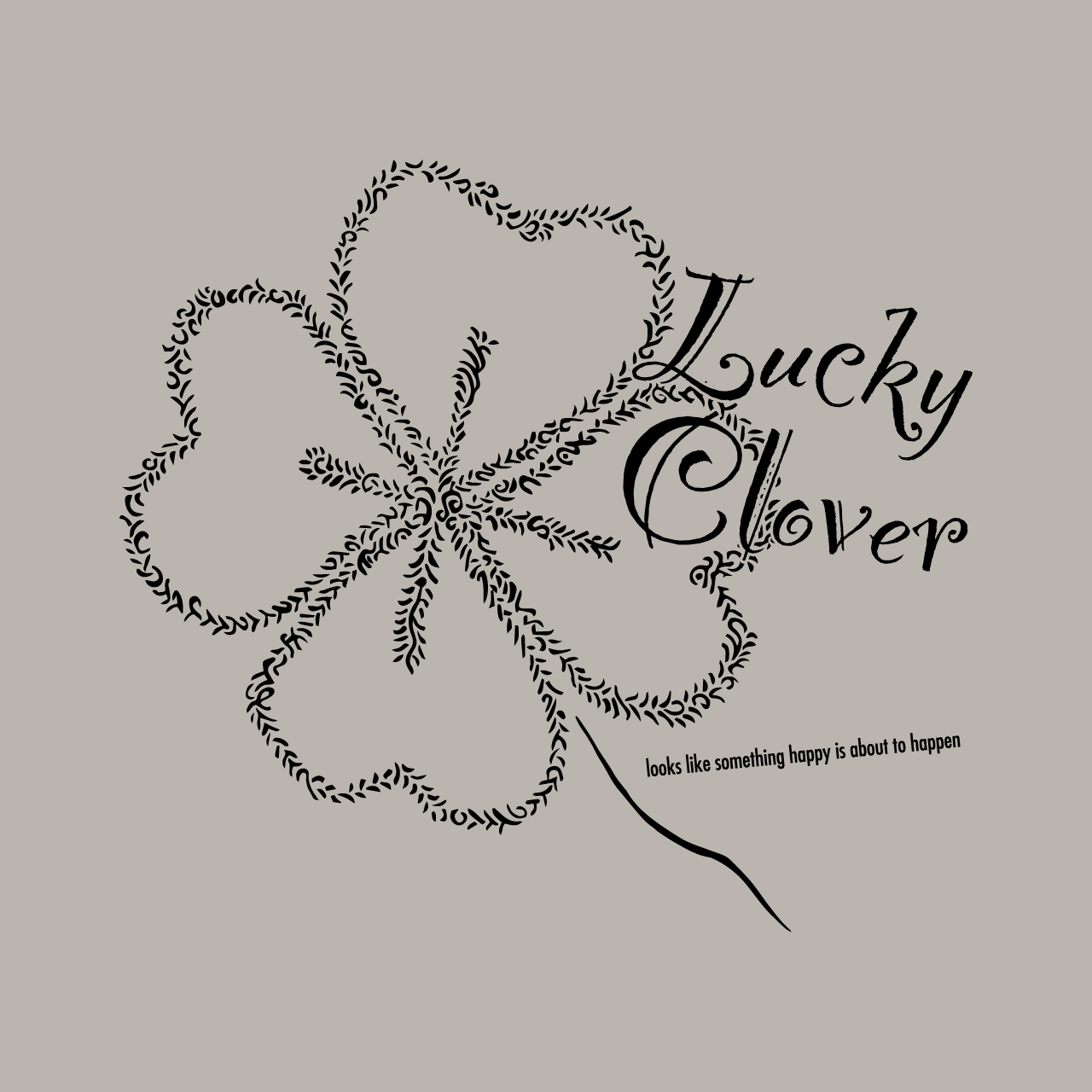 グラフィックTシャツ　Lucky Clover Mono / White