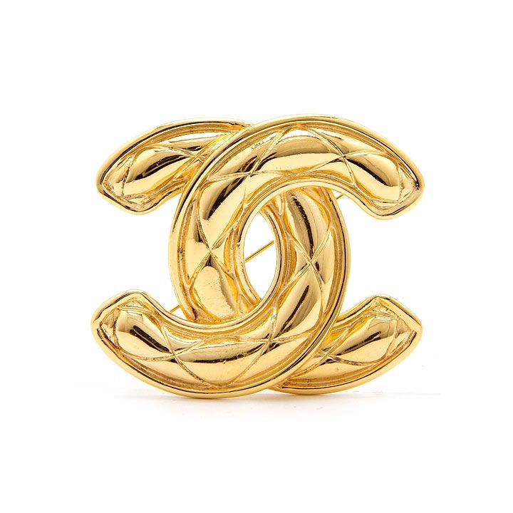 中古 良品】シャネル CHANEL ブローチ ココマーク マトラッセ 1152 GP 