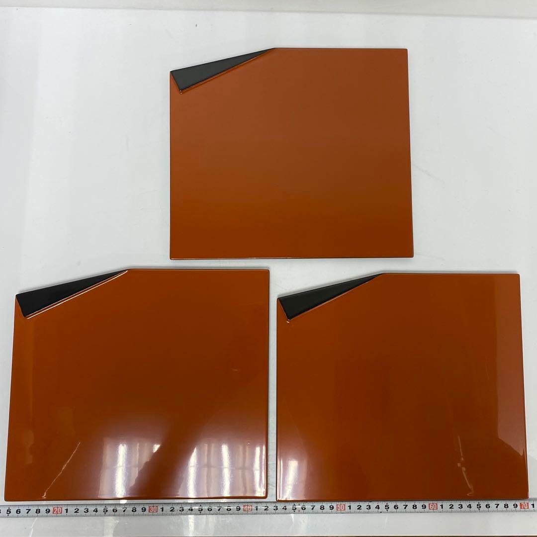 輪島塗 加藤勇 啓彩折敷5客 共箱 直径27.3cm東H5-1118