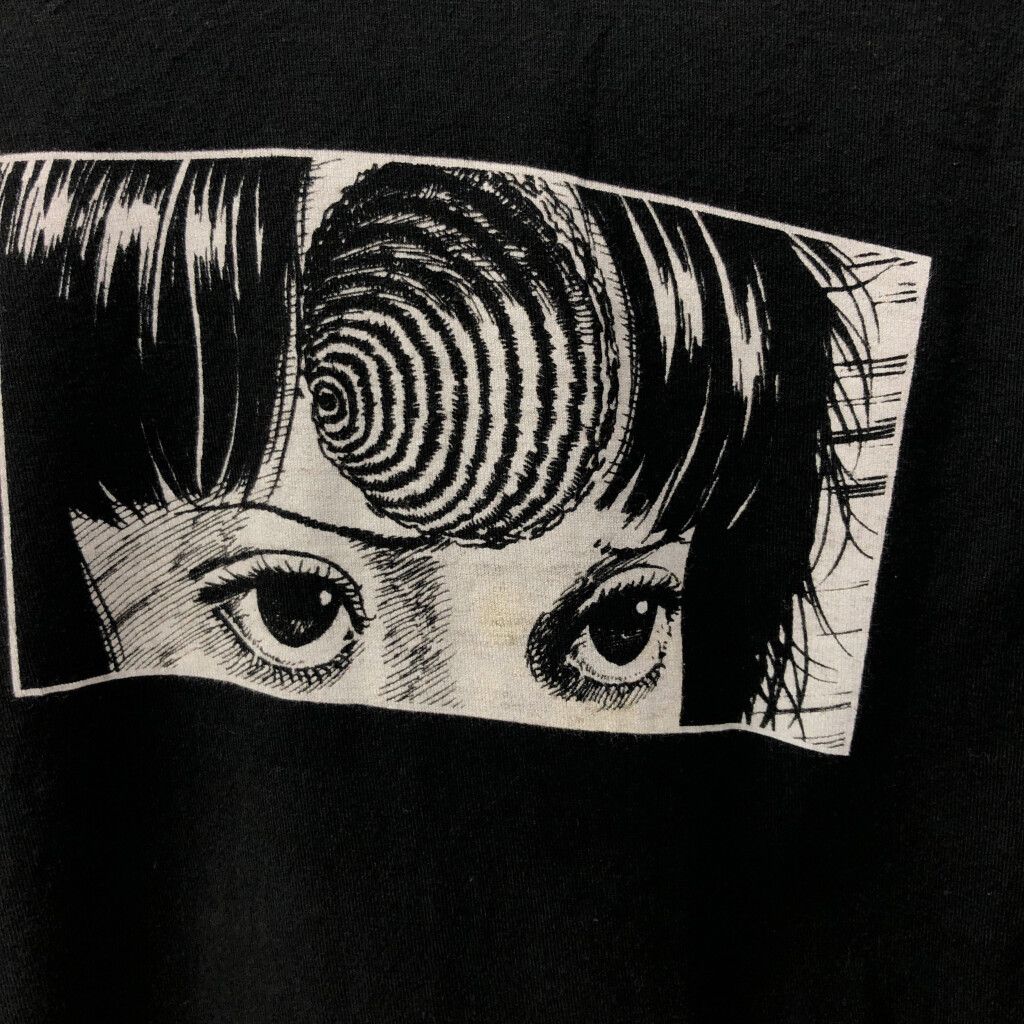 UZUMAKI うずまき 伊藤潤二 長袖Tシャツ アニメT 袖プリント ホラー 