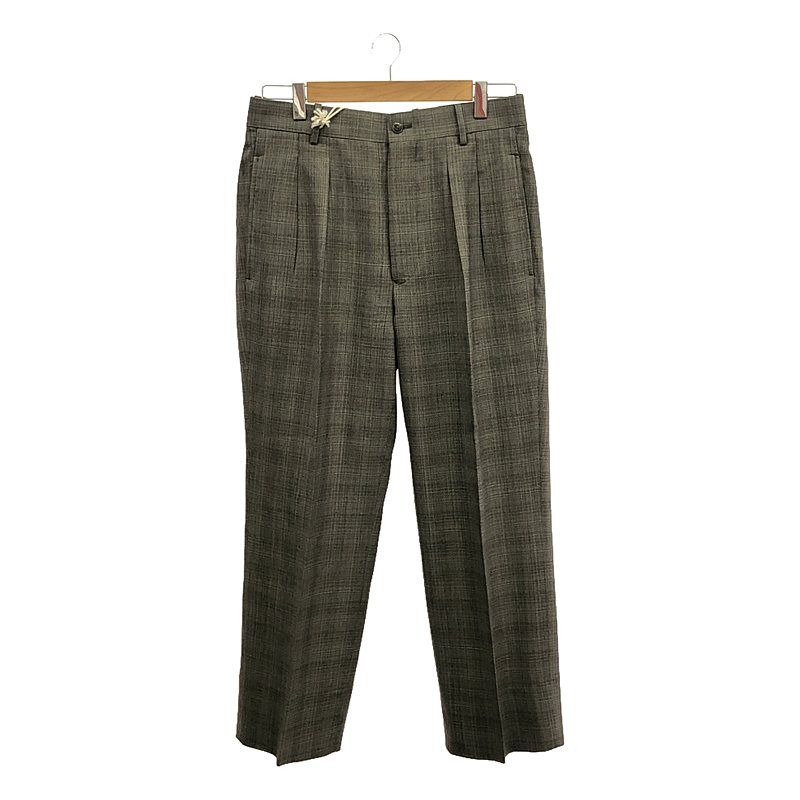 【美品】  MAATEEu0026SONS / マーティーu0026サンズ | 永遠スラックス WOOL MAT CHECK / 2タック パンツ | 1 | グレー | メンズ