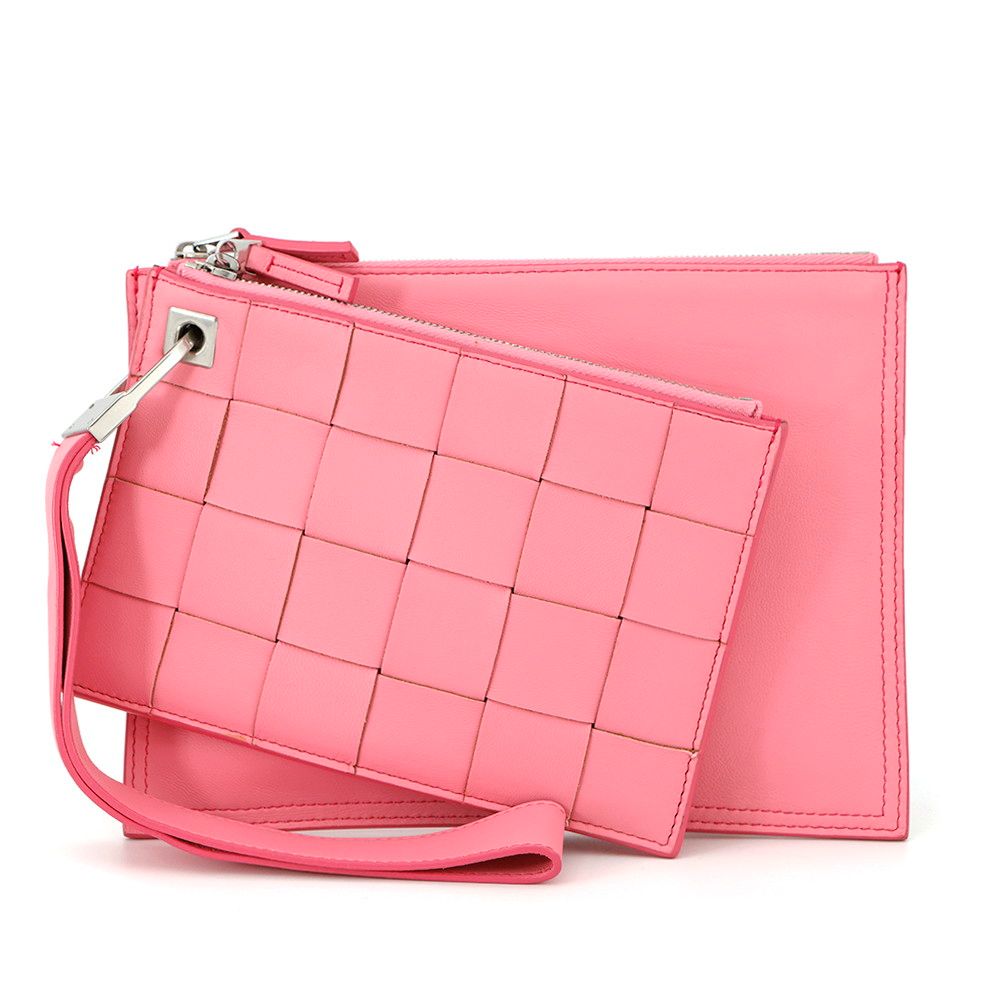 ボッテガヴェネタ クラッチバッグ マキシイントレチャート スモールポーチ 574049 BOTTEGA VENETA ダブルポーチ