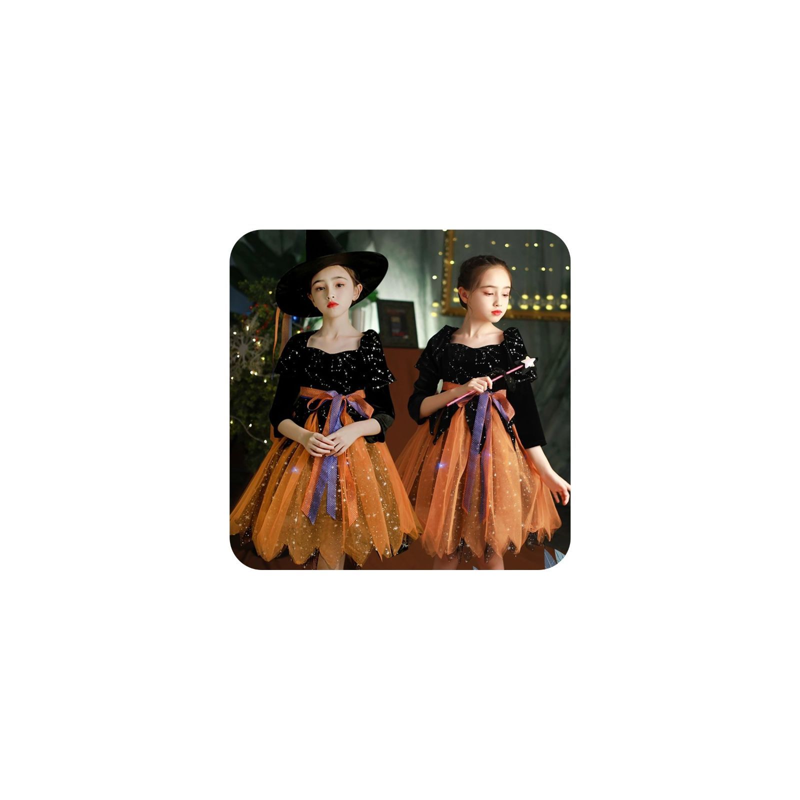 売切注意 お早めに 魔法使い 星柄 魔術師 子供用 帽子付き 仮装 コスチューム キッズ 魔女 衣装 Halloween 女の子 子供 文化祭 コスプレ ハロウィン 110-150cm Jtayiba