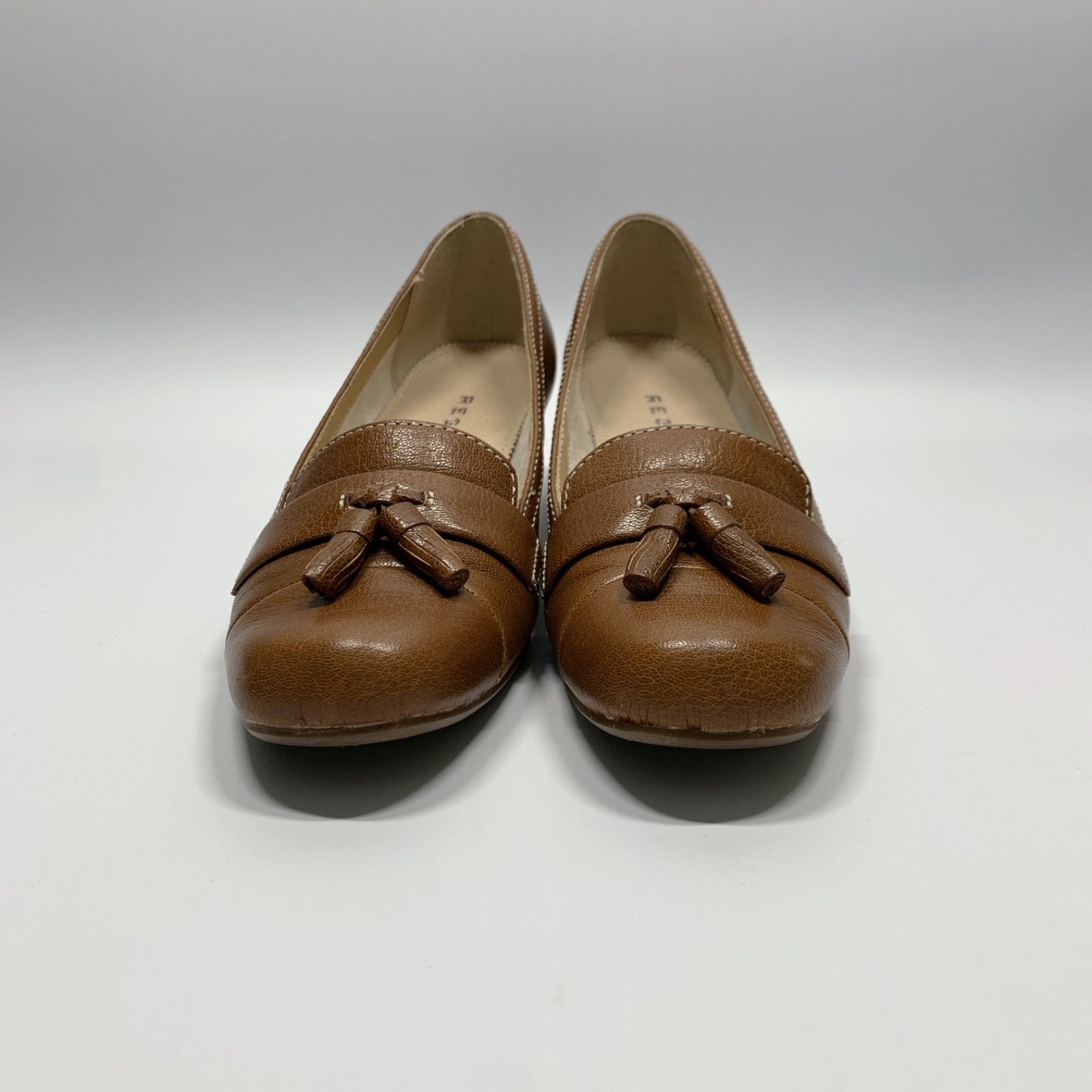美品〇 REGAL リーガル タッセル付き パンプス レザー キャメル 23 