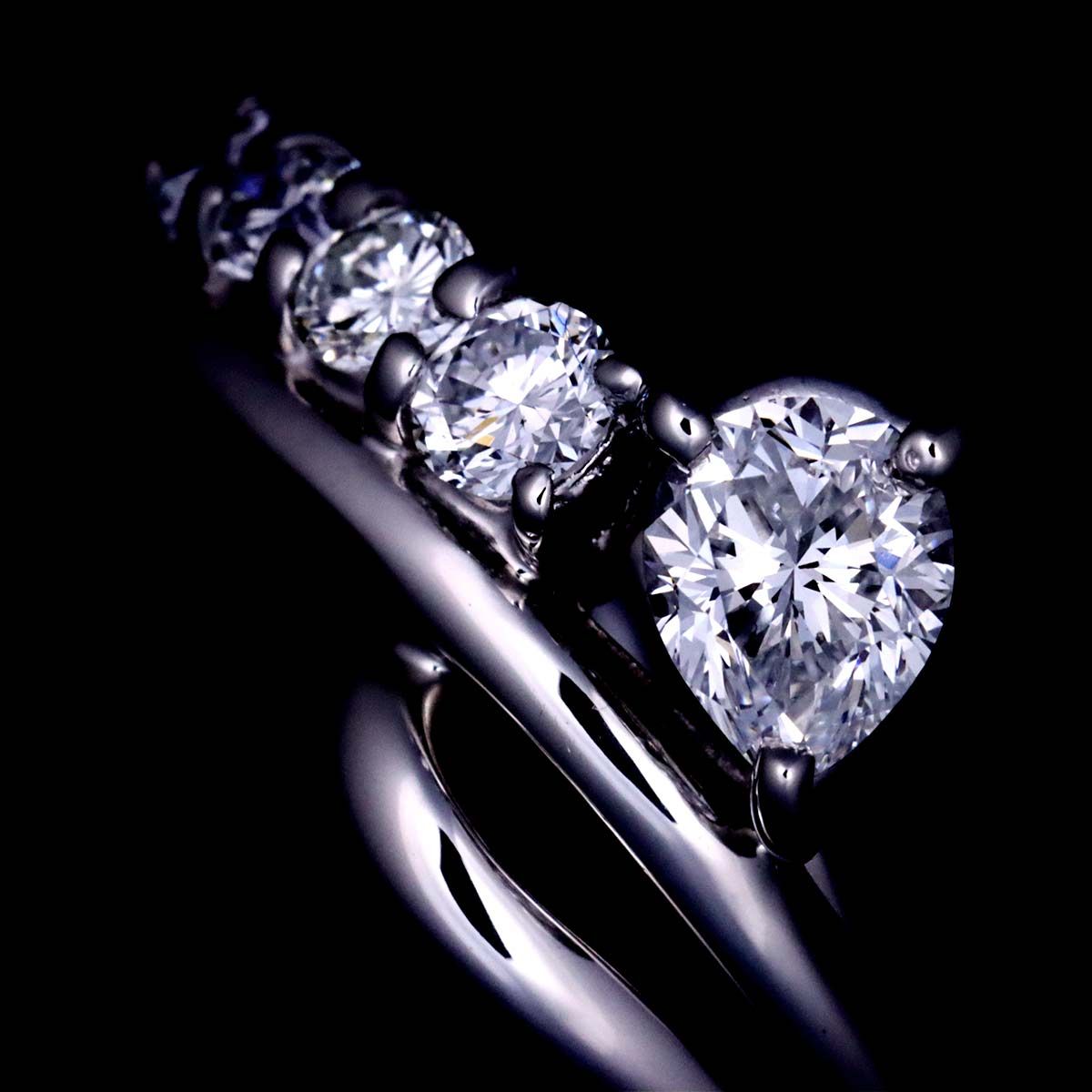 タサキ TASAKI 8号 リング ダイヤ 0.39ct/0.28ct Pt プラチナ 田崎真珠 