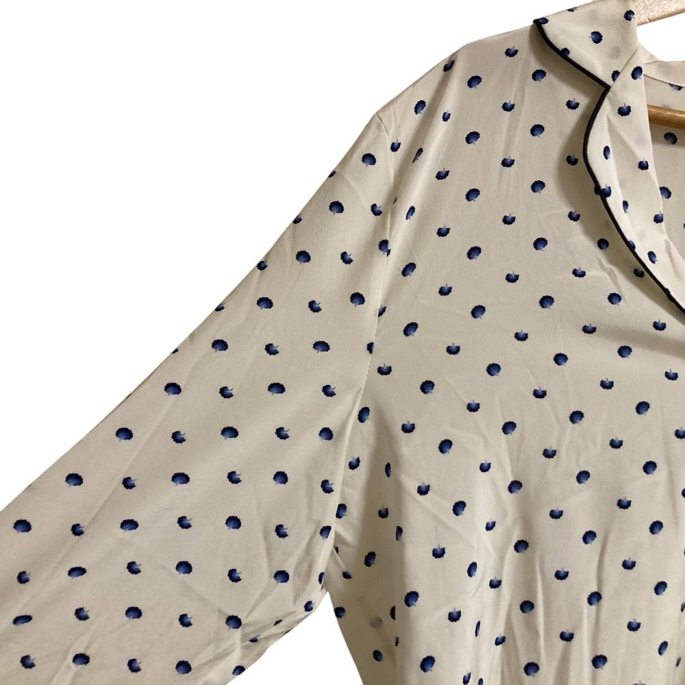 美品 STELLA McCARTNEY ステラマッカートニー 総柄 ストレッチ 長袖 シルク パジャマシャツ ブラウス Sサイズ ホワイト レディース 古着 中古 Stella McCartney 美品 STELLA McCARTNEY ステラマッカートニー