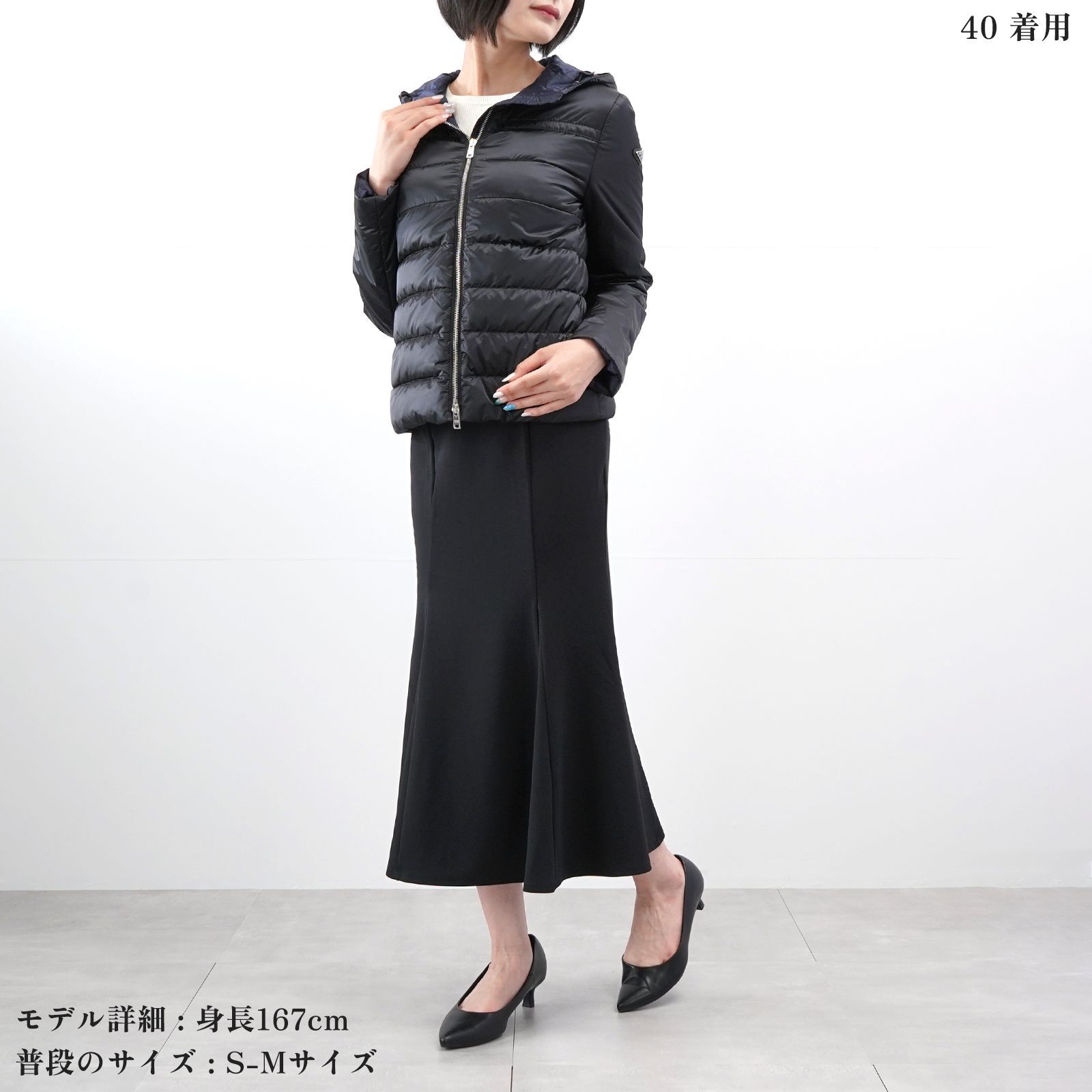 PRADA ダウンジャケット　三角ロゴ　ブラック　40 ○PRADA○三角ロゴ ダウンジャケット 29X544 (PRADA/ダウン