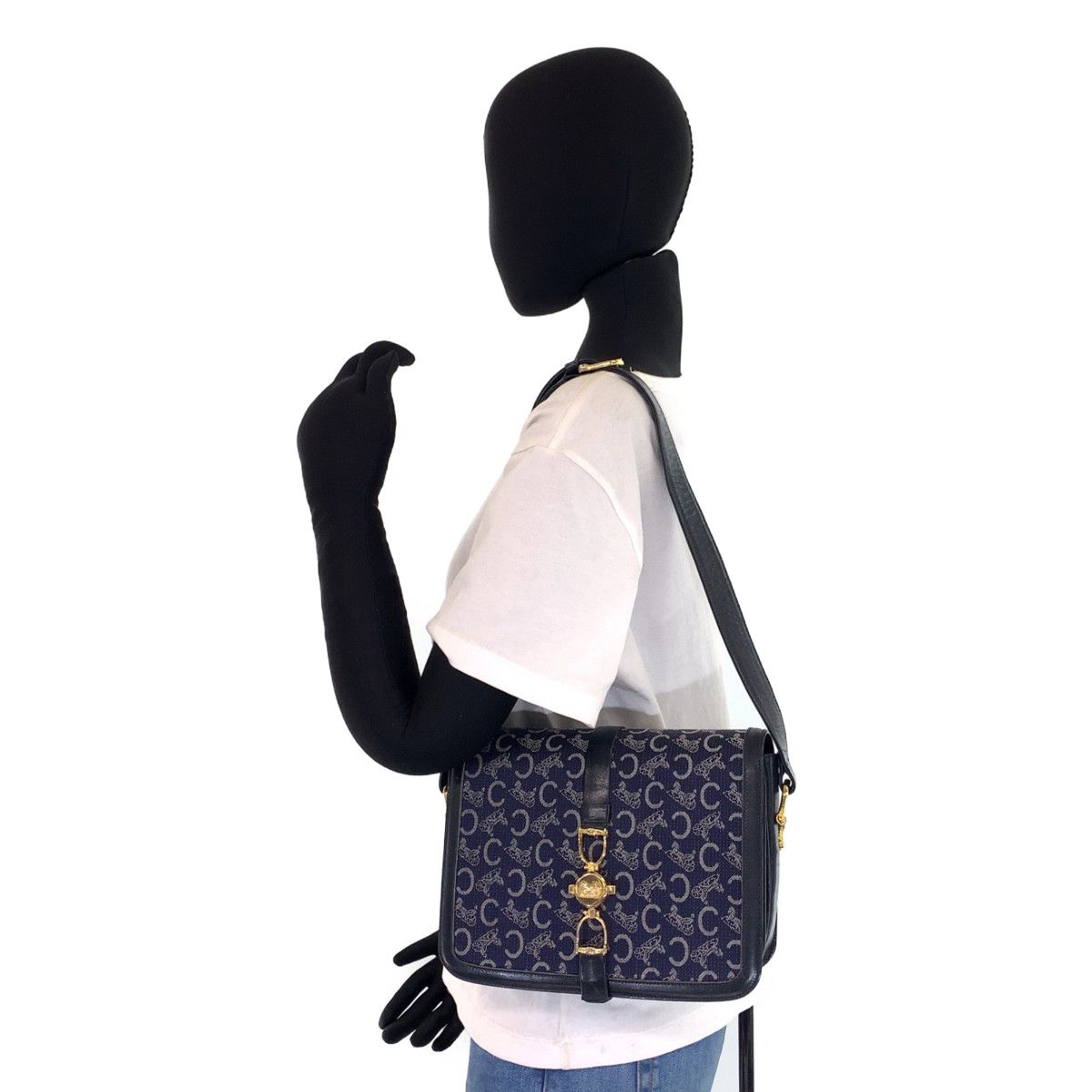 美品 CELINE セリーヌ ヴィンテージ ジャガード Cマカダム柄 サルキー