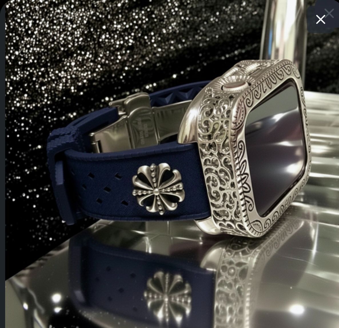 AppleWatchカスタム フッ素ラバー バンド 彫刻カバー ケース アップルウォッチ用 ベルト 44 45 46 49 SE Ultra 109