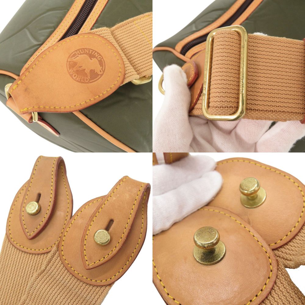 新品同様 ハンティングワールド バチュークロス カーキ ボストンバッグ