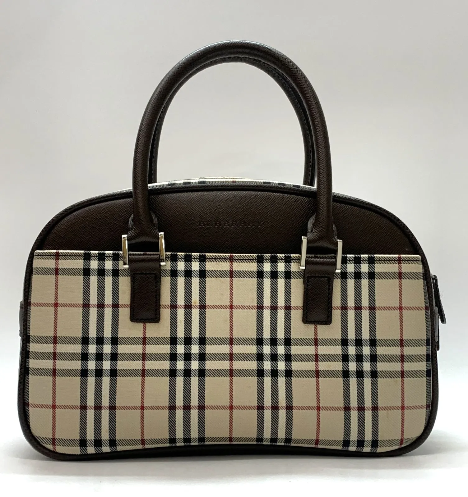 値下げ❗♡BURBERRY ♡バーバリー ノバチェック ハンドバッグ トートバッグ ミニボストン キャンバス レザー ベージュ 茶色  ブラウン|mercariメルカリ官方指定廠商|Bibian比比昂代買代購