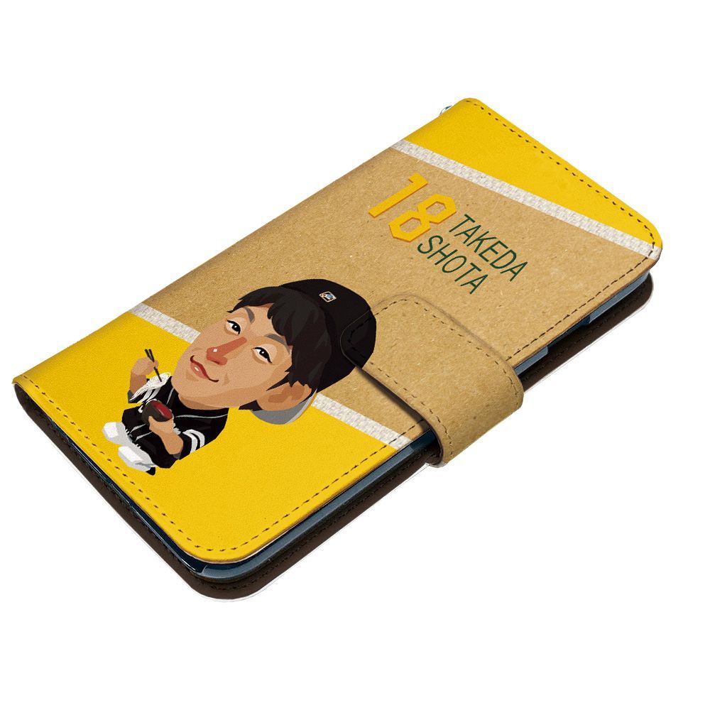 ホークス 武田翔太 iPhone 14 ケース 手帳型 スマホケース [デザイン:18.takeda（TVQ）/マグネットハンドあり] ホークス テレQ コラボ SoftBank HAWKS 選手 グッズ