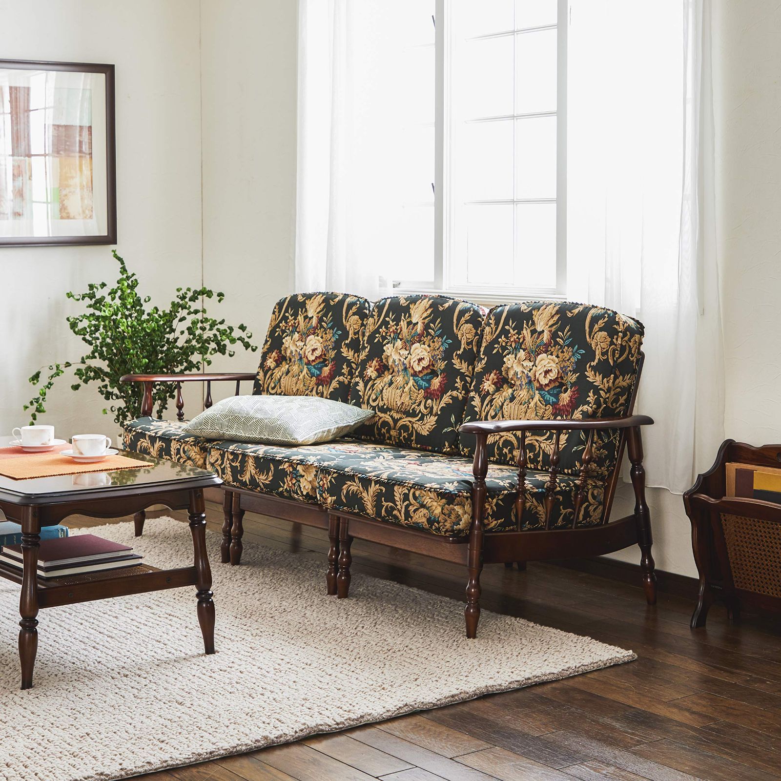 人気商品 グリーン karimoku カントリースタイル WC6009GKK カリモク正規品 1人掛左肘椅子 HOMU-JOURNEY_COM