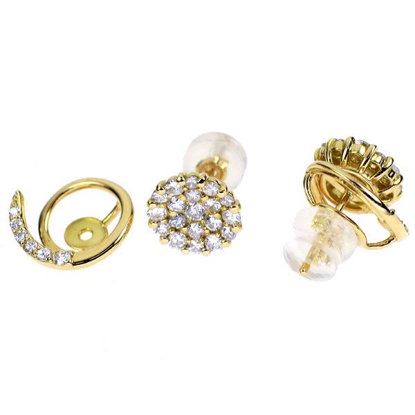 K18YG ダイヤモンド ピアス 0.70ct D0.08ct 2WAY - メルカリ 