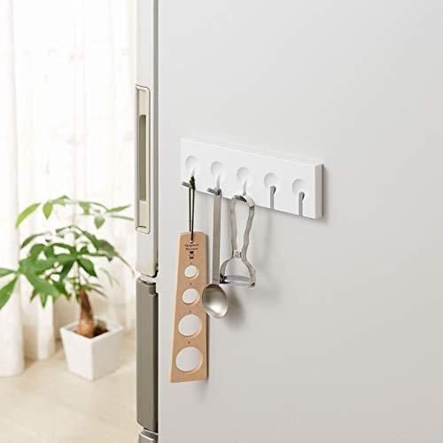 Belca キッチン収納 マグネット 5連フック FLAT in 幅25 奥行1 75 高さ7 5 cm ホワイト フラット イン 壁面収納 FK