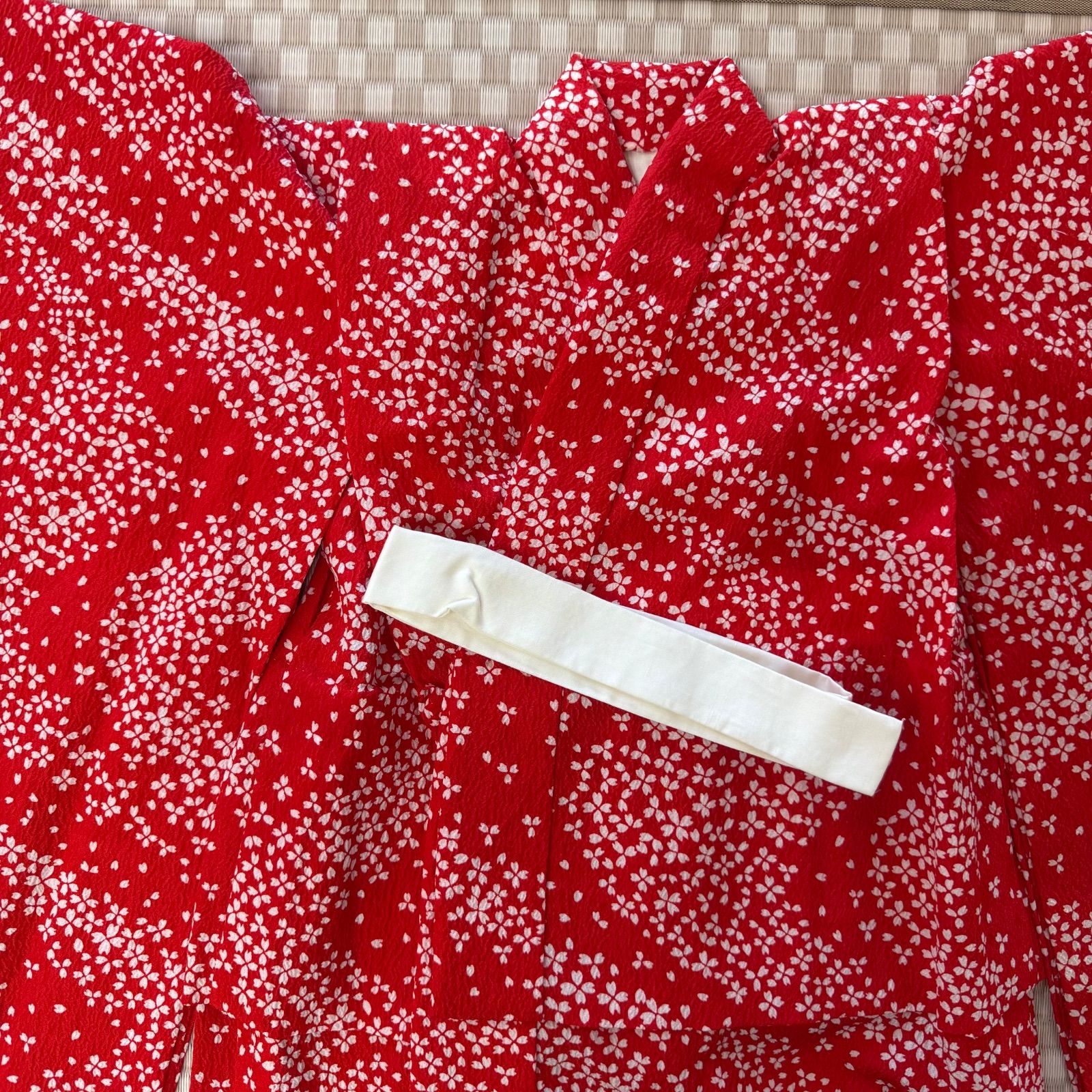  子供用 七歳 七五三 三歳 お被布 着物 長襦袢 着物セット 源氏車 リサイクル着物 z-608 着物 着物ドレス 着物 浴衣 和小物