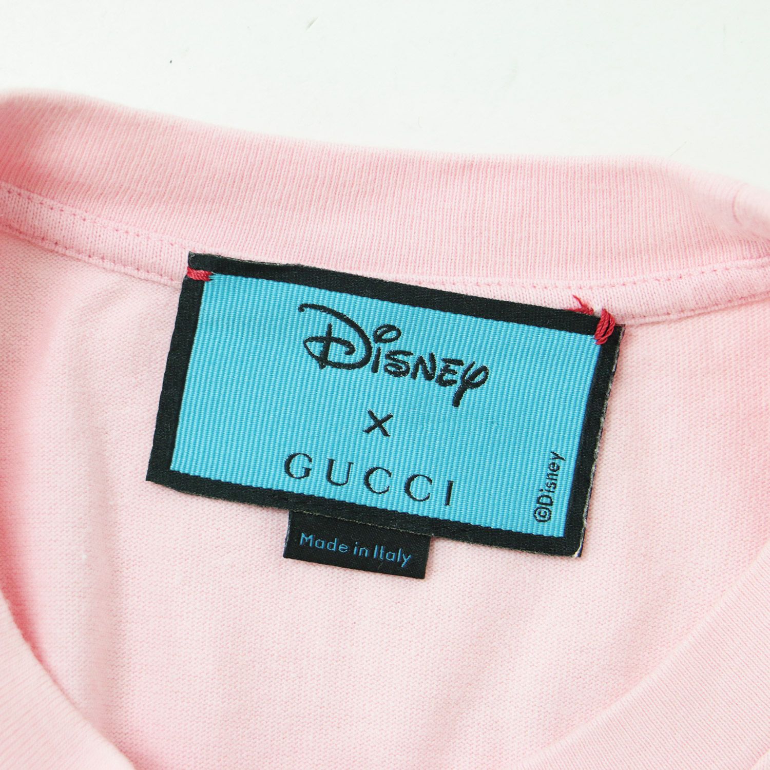 GUCCI グッチ Disney ディズニー ドナルドダック Tシャツ カットソー トップス ピンク XS ロゴ キャラクター ベーシック  小さいサイズ 春夏 ブランド シンプル
