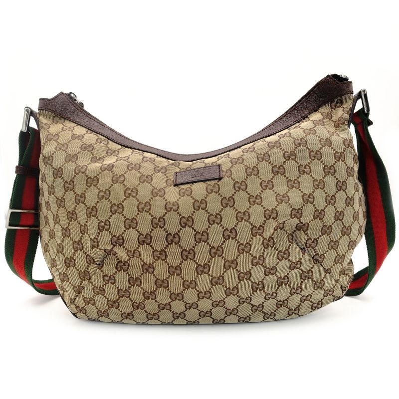 グッチ GUCCI GGキャンバス ショルダーバッグ ベージュ クロスボディ レザー 7-4-507