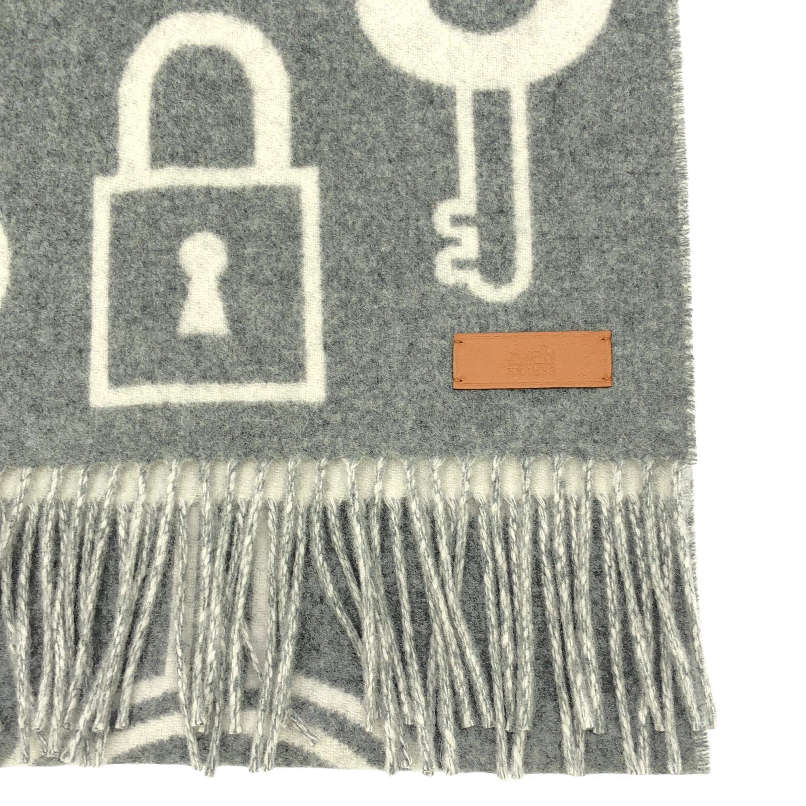 エルメス HERMES マフラー マフラー グレー カシミヤ マフラー