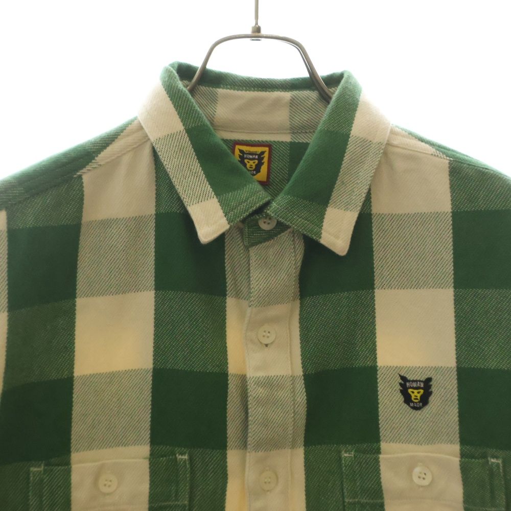 HUMAN MADE グリーン チェック柄 長袖シャツL新品