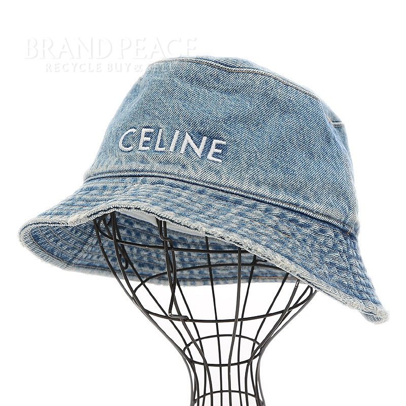 CELINE デニム バケットハット ライトブルー