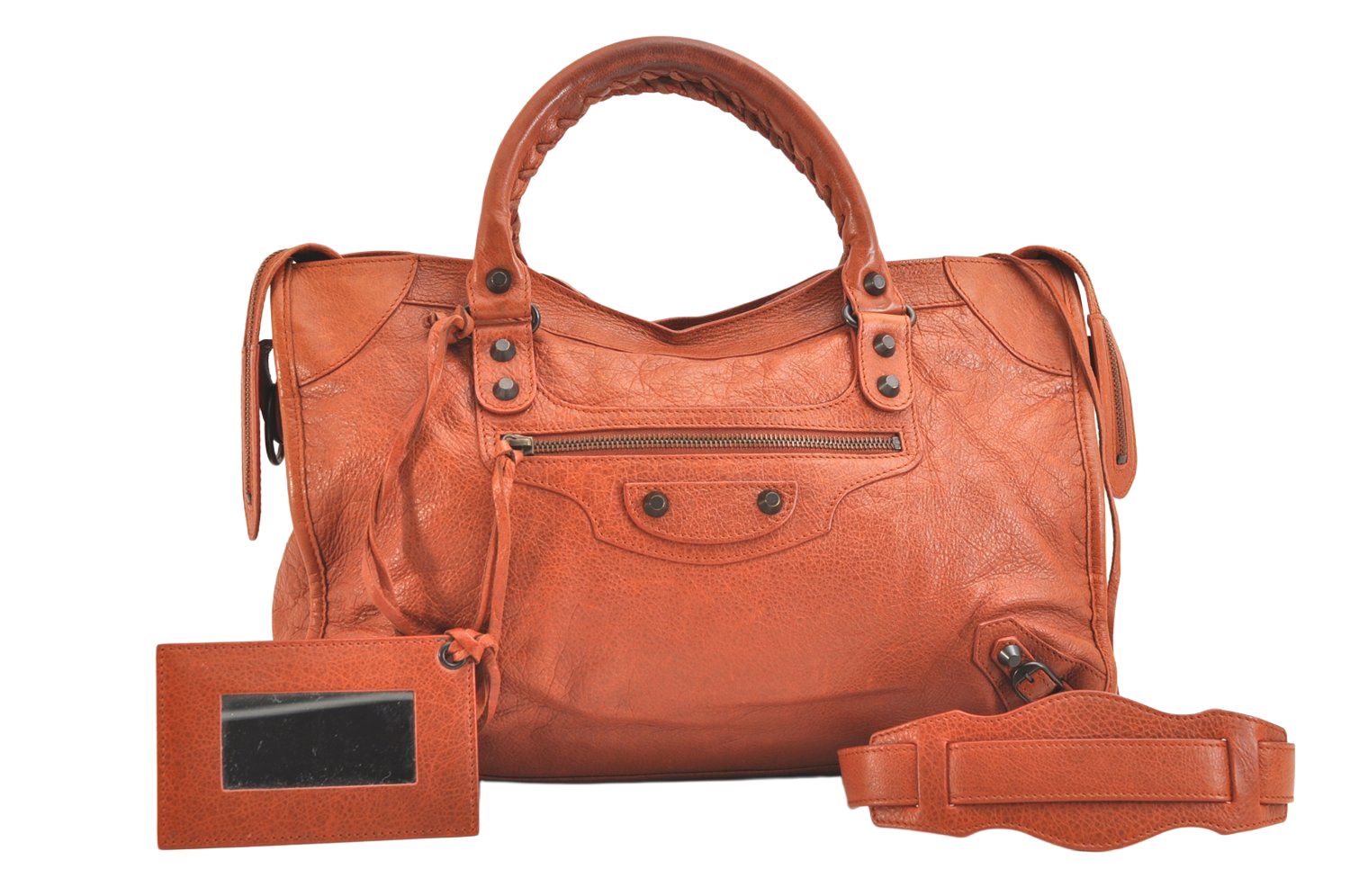 BALENCIAGA バレンシアガ クラシック ザ シティ 2Way ハンドバッグ レザー 115748 ブラウン 2455N