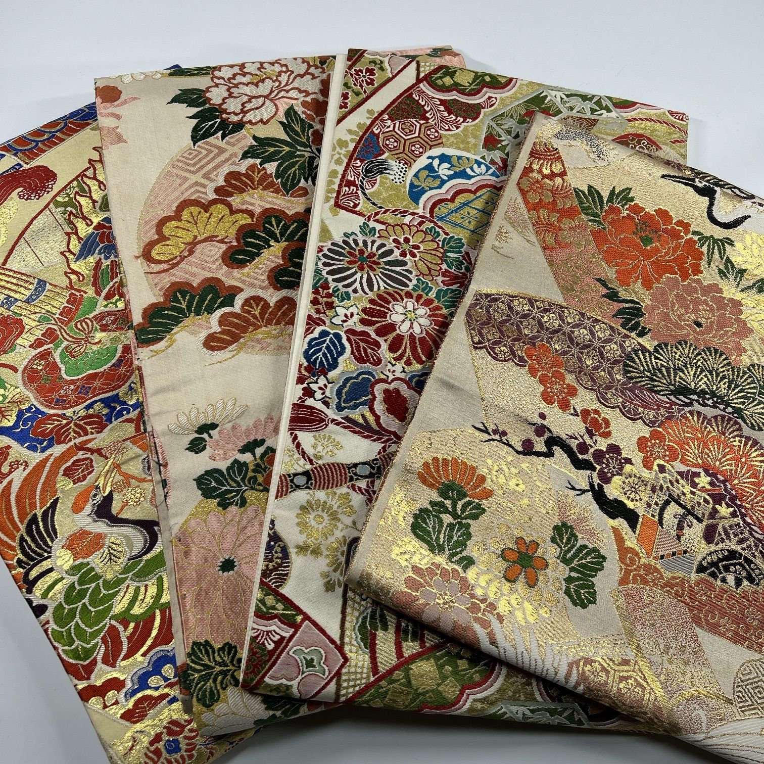 丸帯など 4本 正絹 帯お 同梱 リメイク用 着付け K419