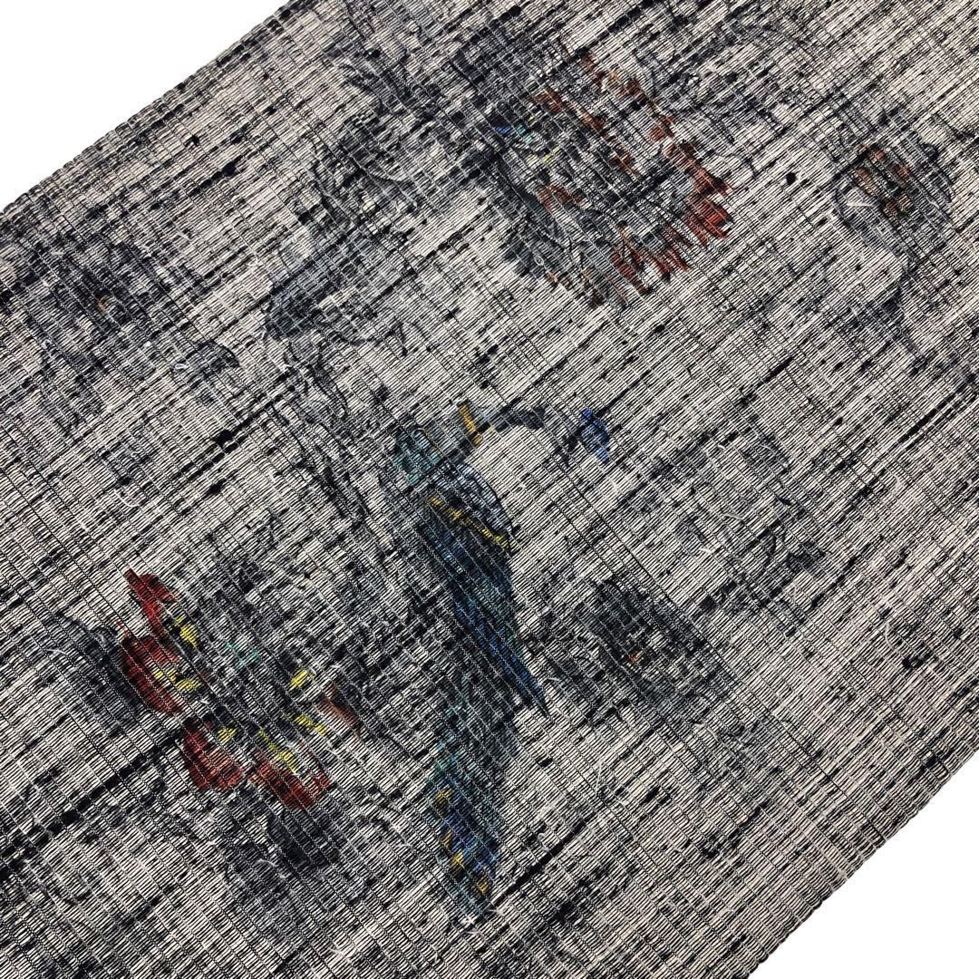 袋帯 西陣織 京の名工 和泉博山 紬 孔雀 花模様 燻銀色 O-4820 - メルカリ 