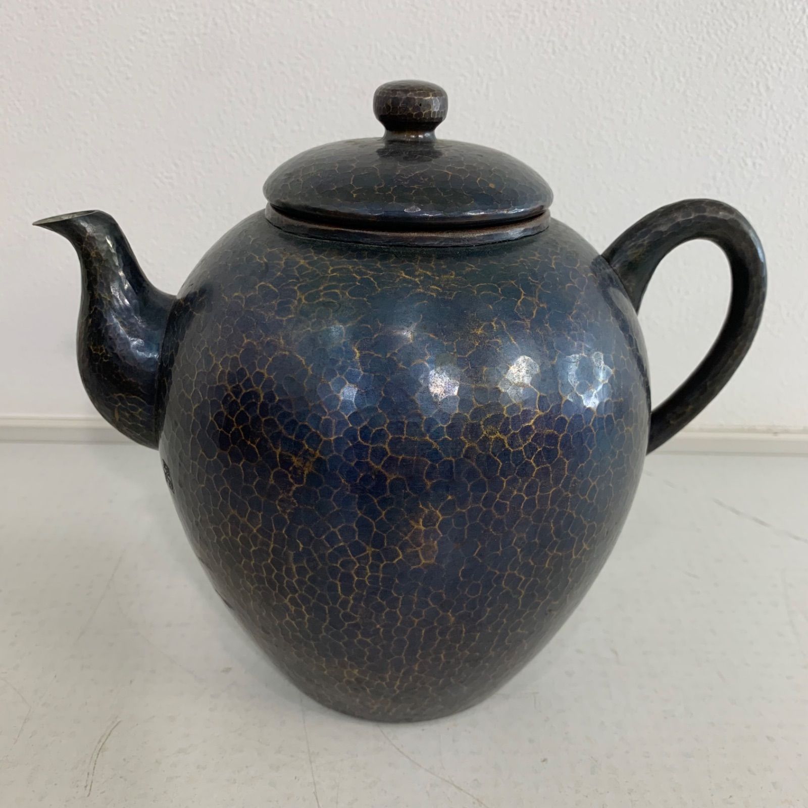 玉川堂 紫銅茶器揃 玉子形鎚肌 銅製水注 鎚起銅器 伝統工芸 無形文化財 アンティーク 銅製 煎茶道具