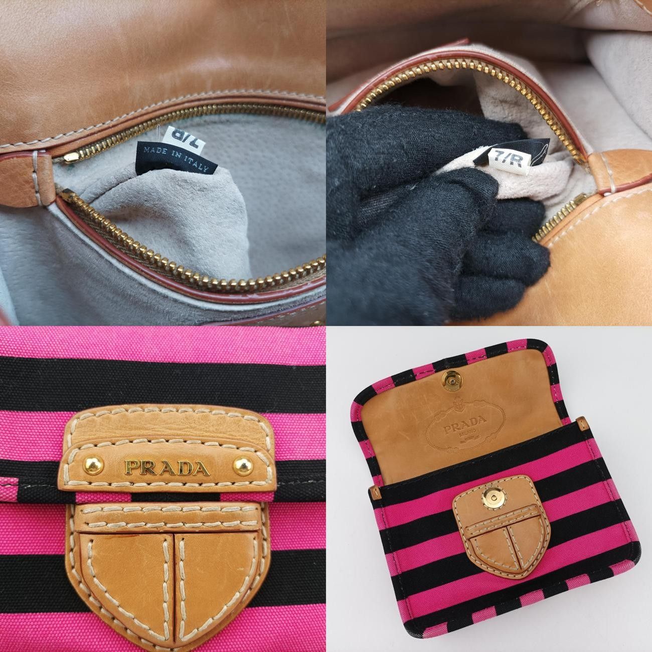 PRADA カナパ ABランク ファッション プラダPradaカナパ リゲブラック×ブラウン