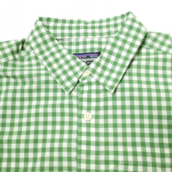 新品 PATAGONIA パタゴニア 12SS M's Long-Sleeved Fezzman Shirt  メンズ・ロングスリーブ・フェズマン・シャツ 53935 S POD(グリーン) 長袖 ギンガムチェック トップス g16293