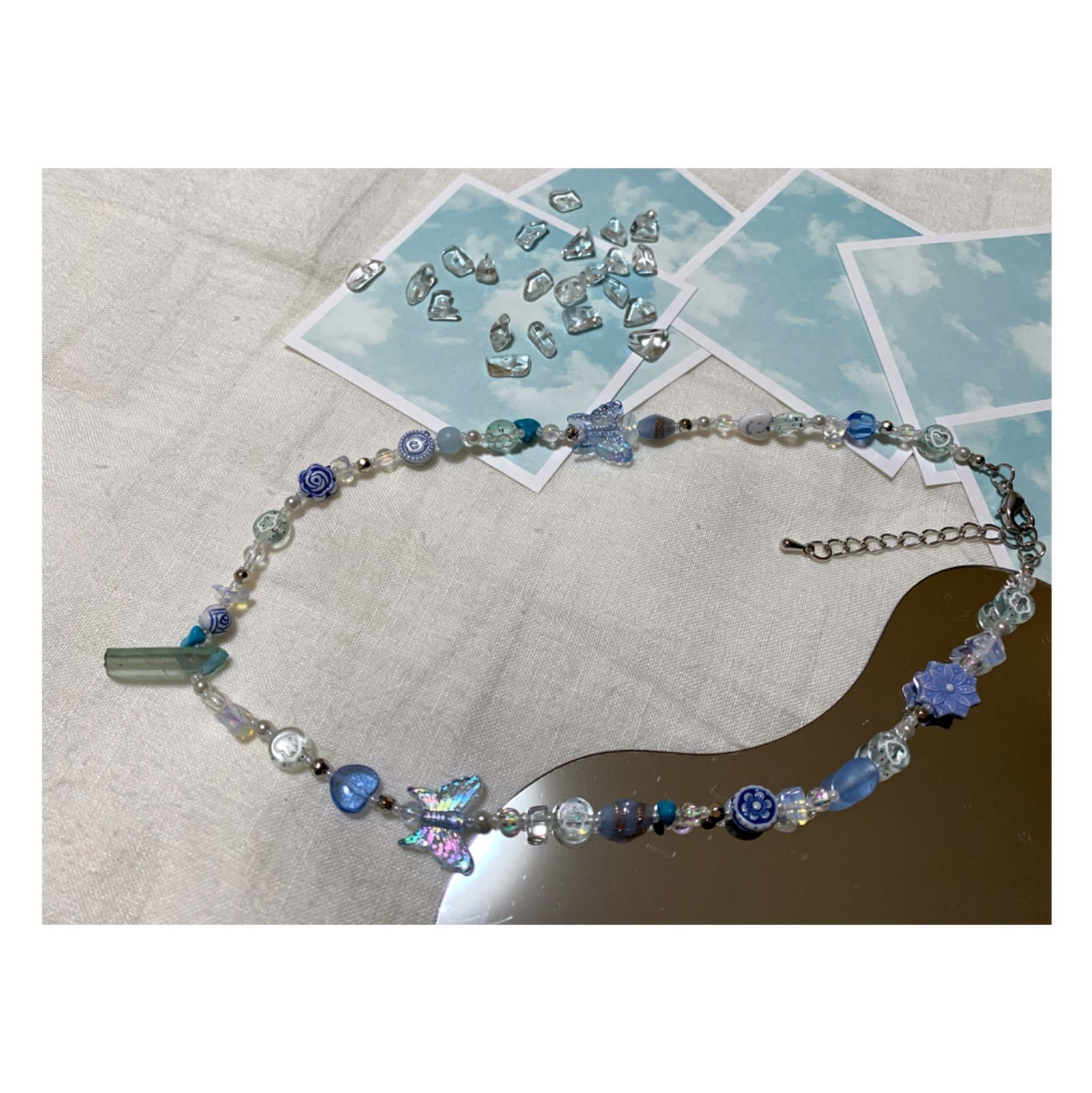 ハンドメイド 青と金のビーズネックレス（製）　一点もの　国家遺産 m60991375879_1.jpg?1731559823