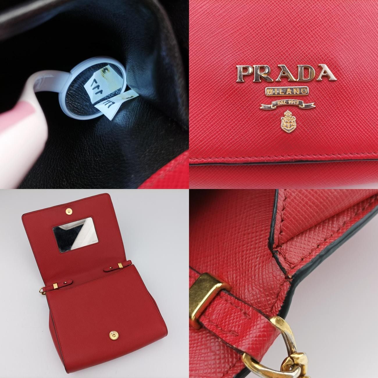 プラダPradaヴィテッロディアノレッドサフィアーノレザー1BP006117