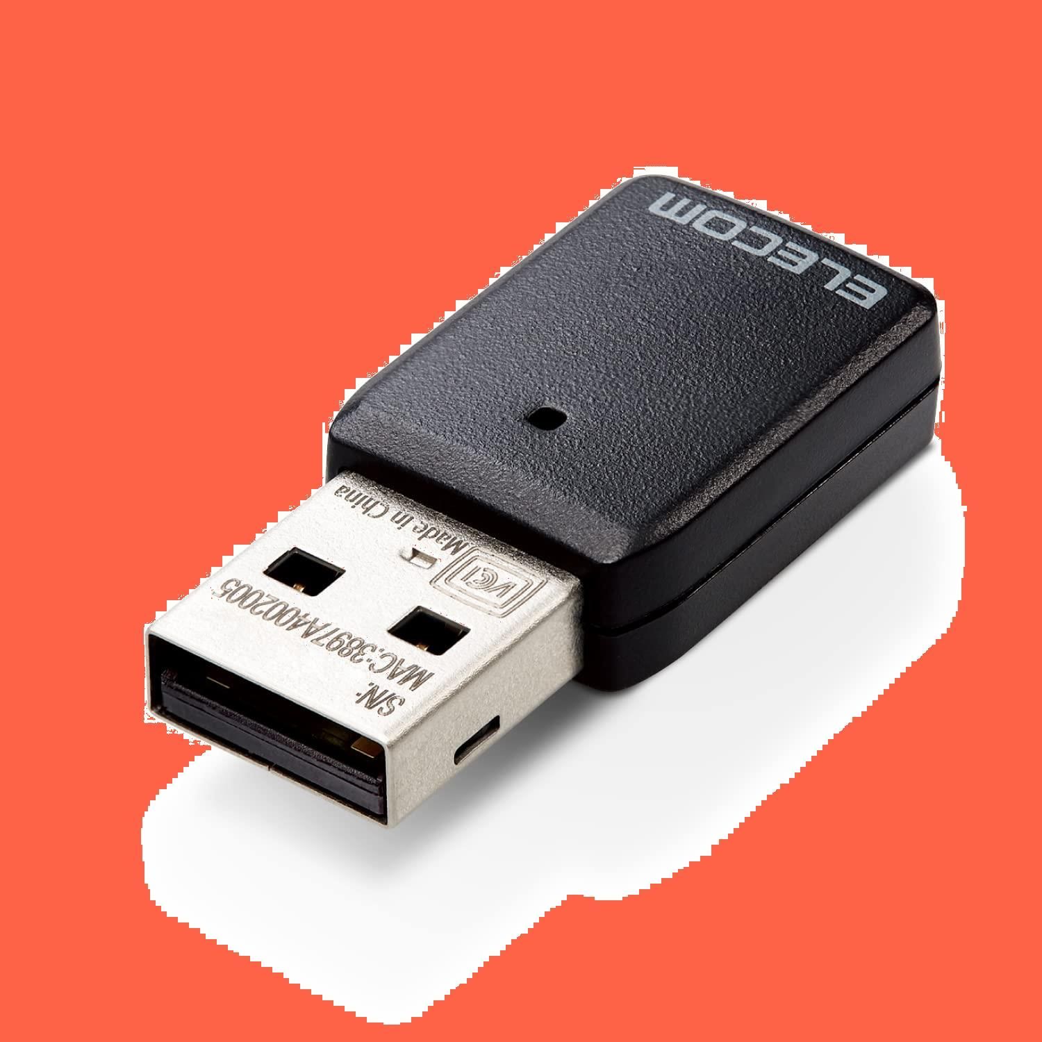 【特価商品】対応 Mac Windows11/10 MU-MIMO ブラック ビームフォーミングZ USB3.0 5GHz/2.4GHz 867Mbps 11ac/n/g/b/a WDC-867DU3S2 子機 無線LAN Wi-Fi エレコム