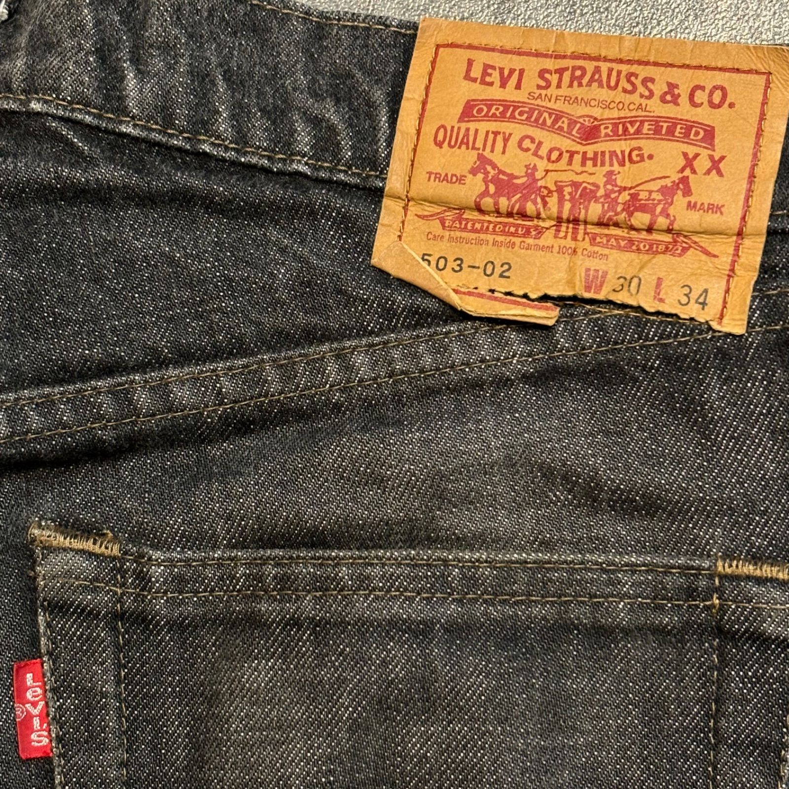 日本製 Levi's 503-02 Black Denim Pants リーバイス デニム