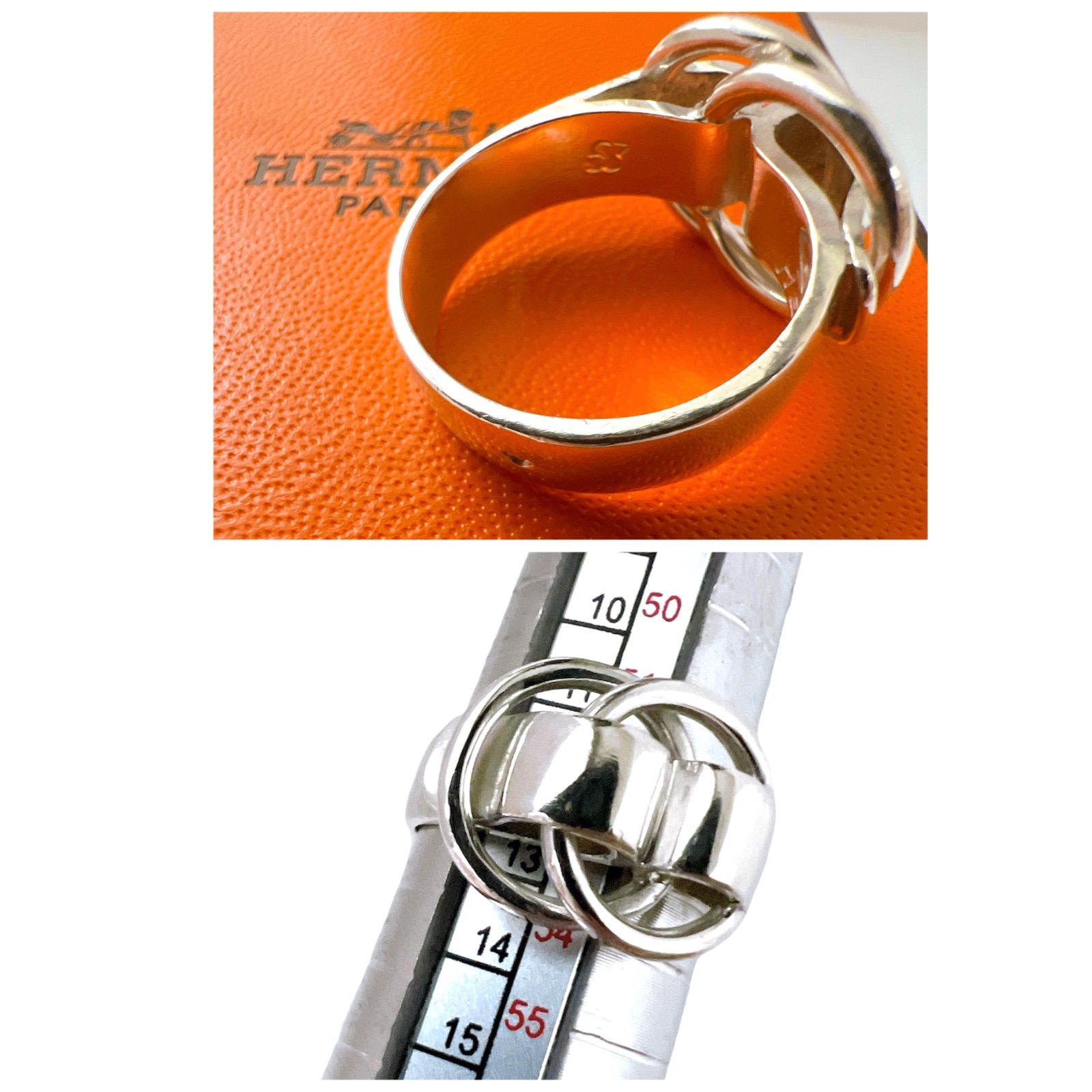 美品✨HERMES エルメスリング　ドゥザノー　シルバー925 指輪53 13号 エルメス HERMES ドゥザノーリング 11.5号 リング シルバー925