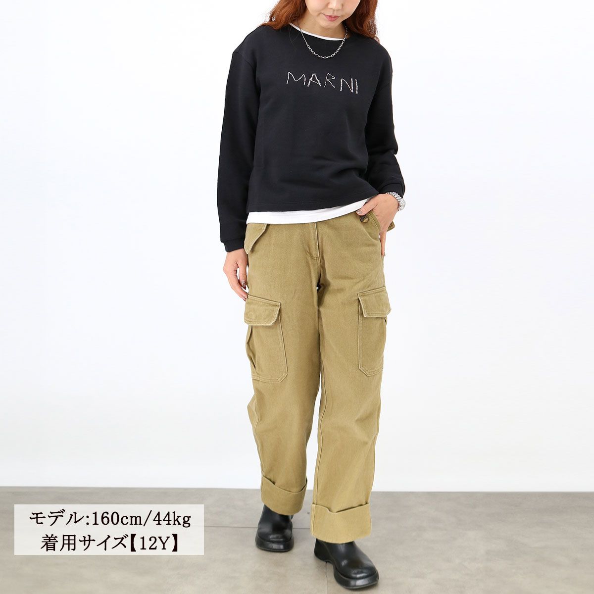 □ MARNI KIDS マルニ キッズ 大人もOK ロゴトレーナー M01195 □ MARNI KIDS マルニ キッズ 大人もOK ロゴトレーナー M01195