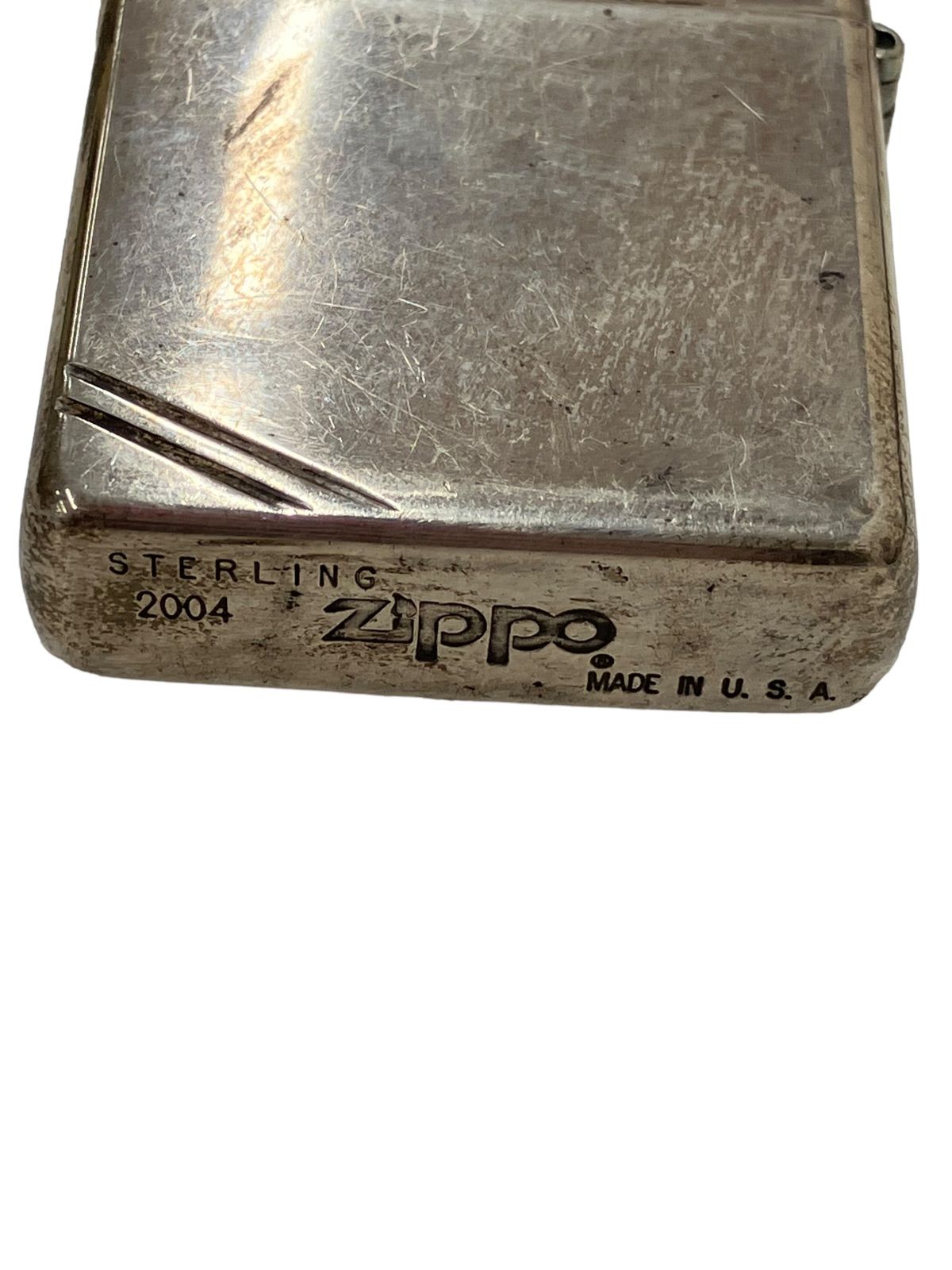 ZIPPO ジッポー 2004年 スターリングシルバー ダイアゴナルライン