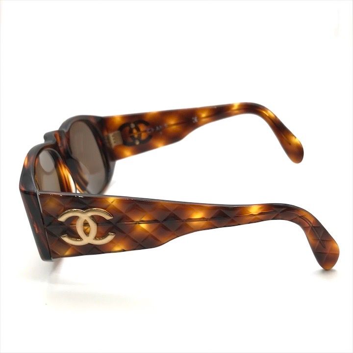 良品 CHANEL シャネル ココマーク マトラッセ べっ甲調 サングラス  