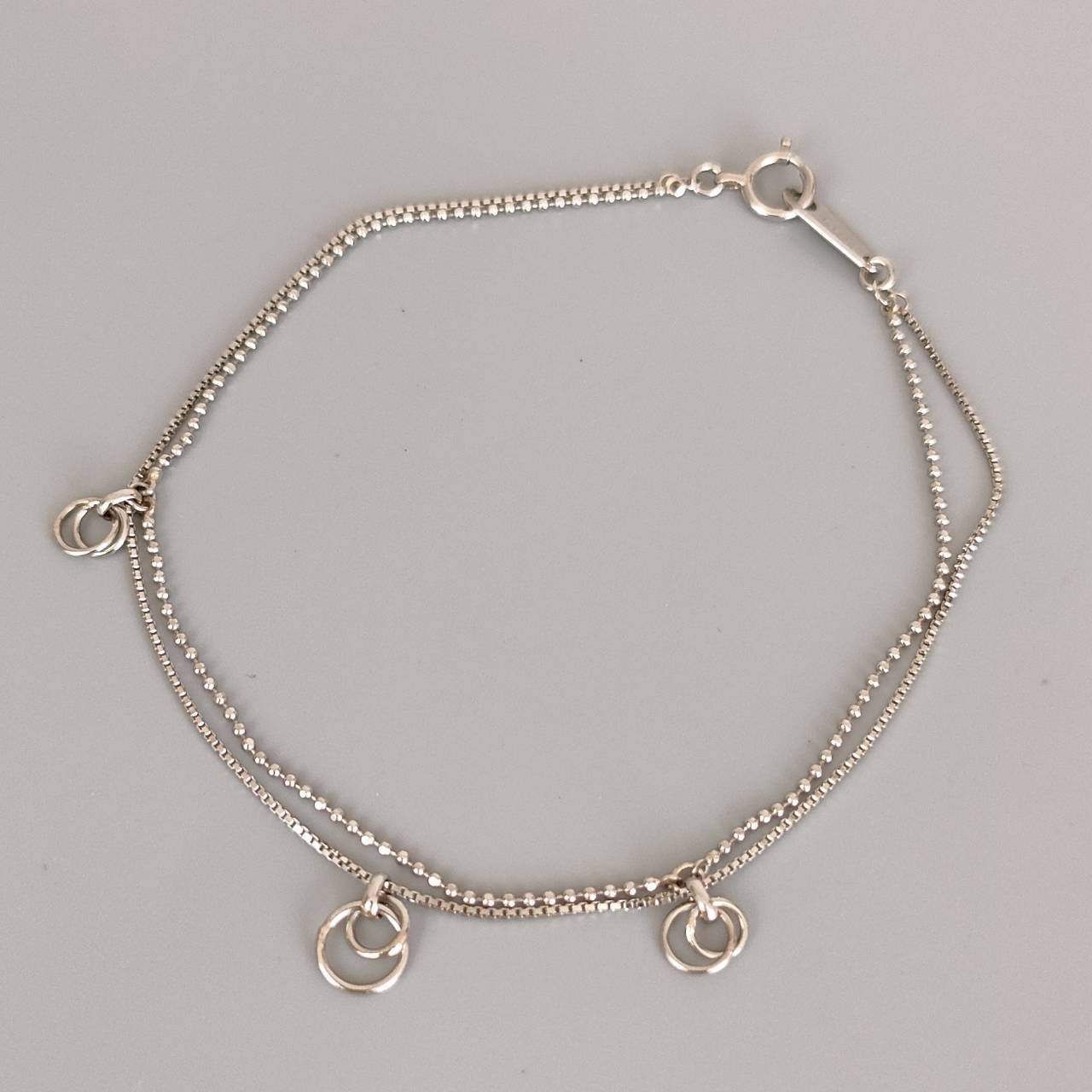 pt850 プラチナ　②連ブレスレット cococaru ブレスレット 2連 ステーションチェーンベネチアン