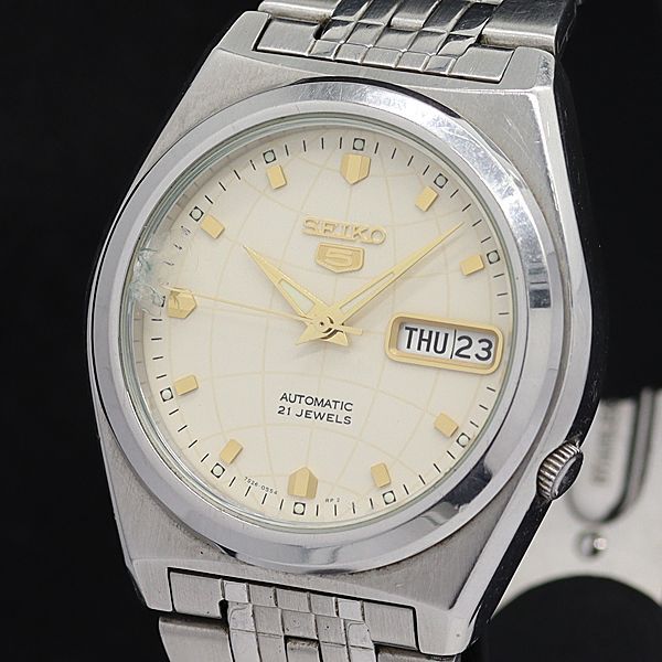 セイコー SEIKO5 7S26-02E0 自動巻き腕時計 デイデイト メンズ