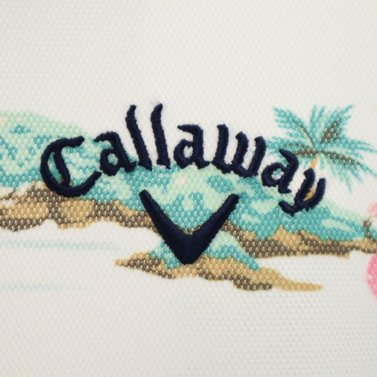 Callaway キャロウェイ 総柄 半袖 ポロシャツ LL 白系