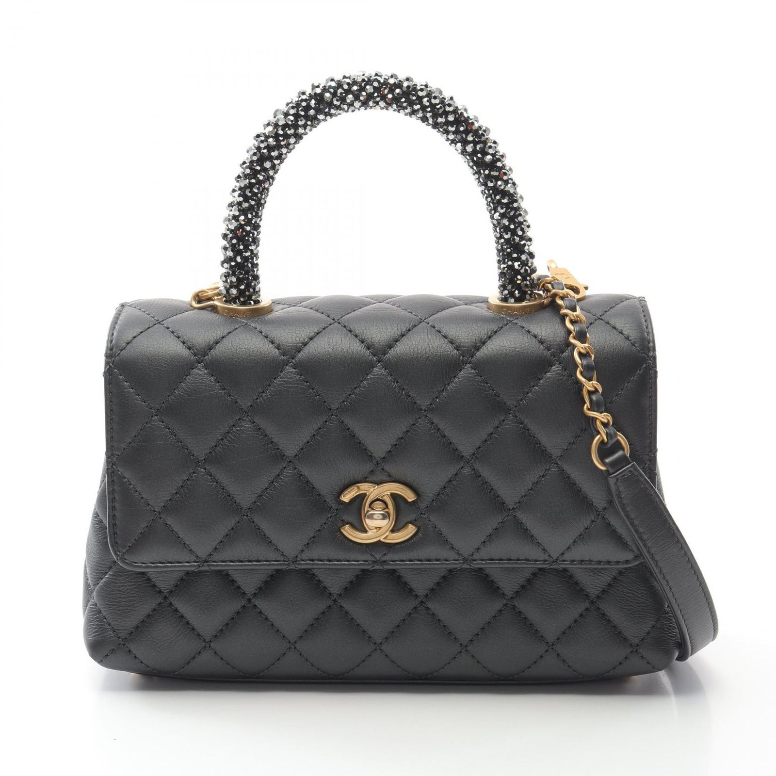 希少CHANELシャネル本革レザースカートCCロゴカメリア柄ラムスキンマトラッセ CHANEL - 希少CHANELシャネルラムスキン本革カメリア柄レザー