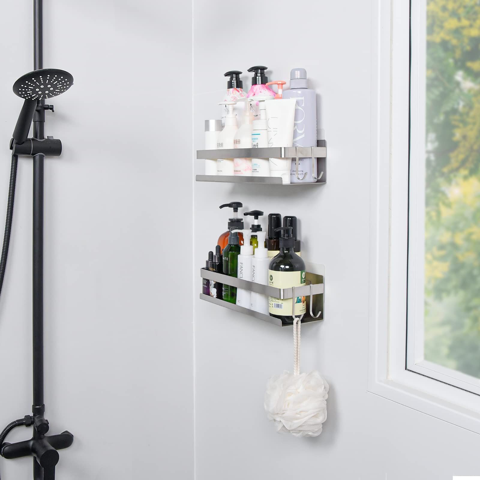 便利＆スタイリッシュ！マグネット式ステンレスバスルームラック 便利＆スタイリッシュ！マグネット式ステンレスバスルームラック