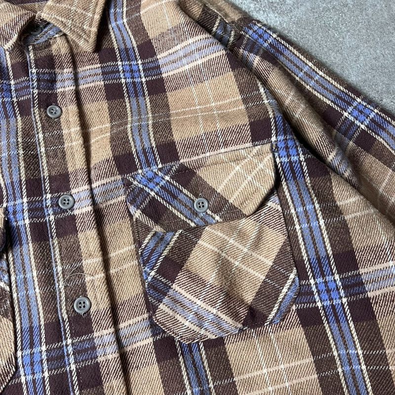 70s USA製 FROSTPROOF チェック ヘビー フランネル シャツ L