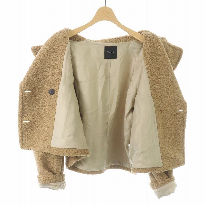 セオリー theory 22AW Teddy Fleece Faux Fur Peacoat 